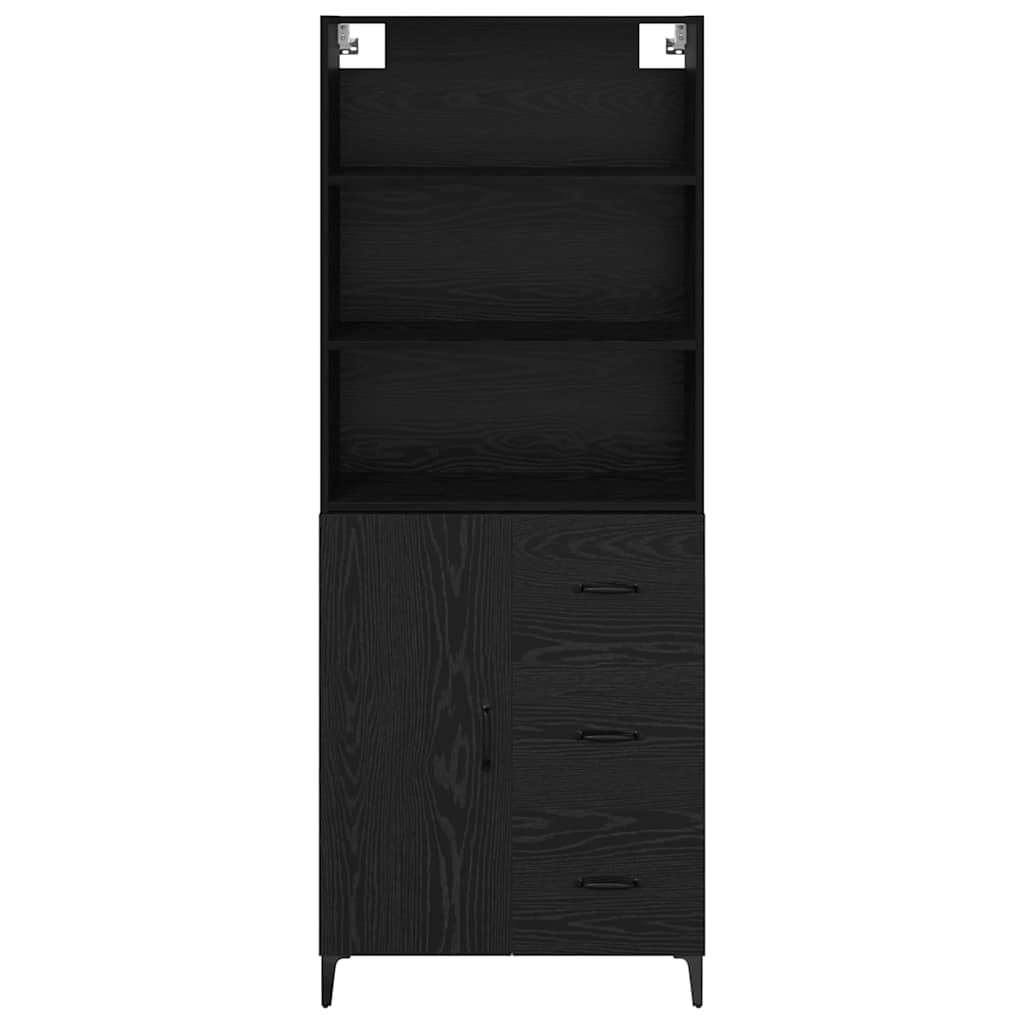 Highboard Black Oak 69.5 x 34 x 180 cm Engineered Wood