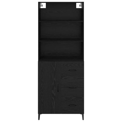 Highboard Black Oak 69.5 x 34 x 180 cm Engineered Wood