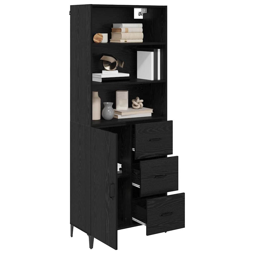 Highboard Black Oak 69.5 x 34 x 180 cm Engineered Wood