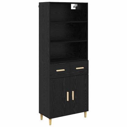 Highboard Black Oak 69.5 x 32.5 x 180 cm Engineered Wood