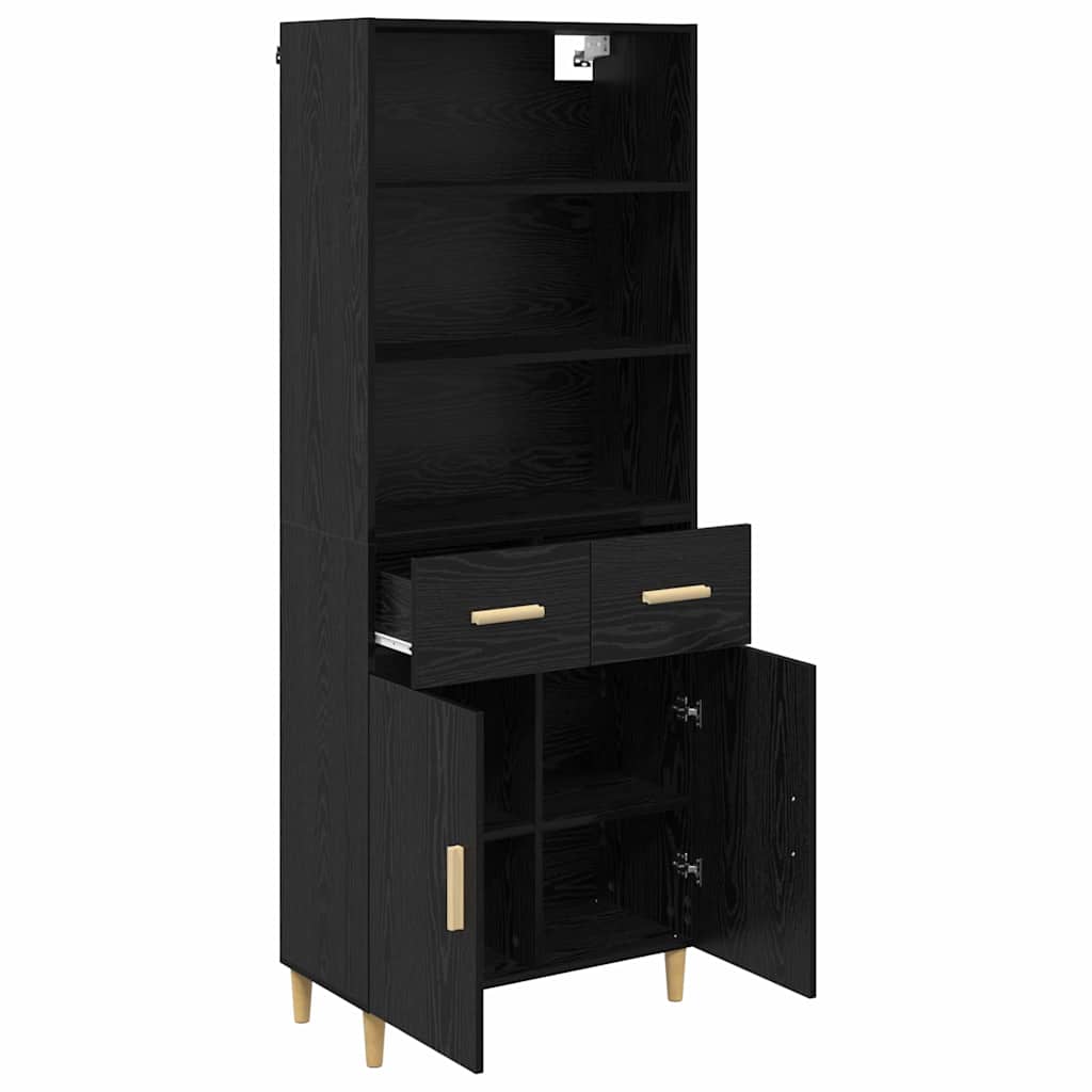 Highboard Black Oak 69.5 x 32.5 x 180 cm Engineered Wood
