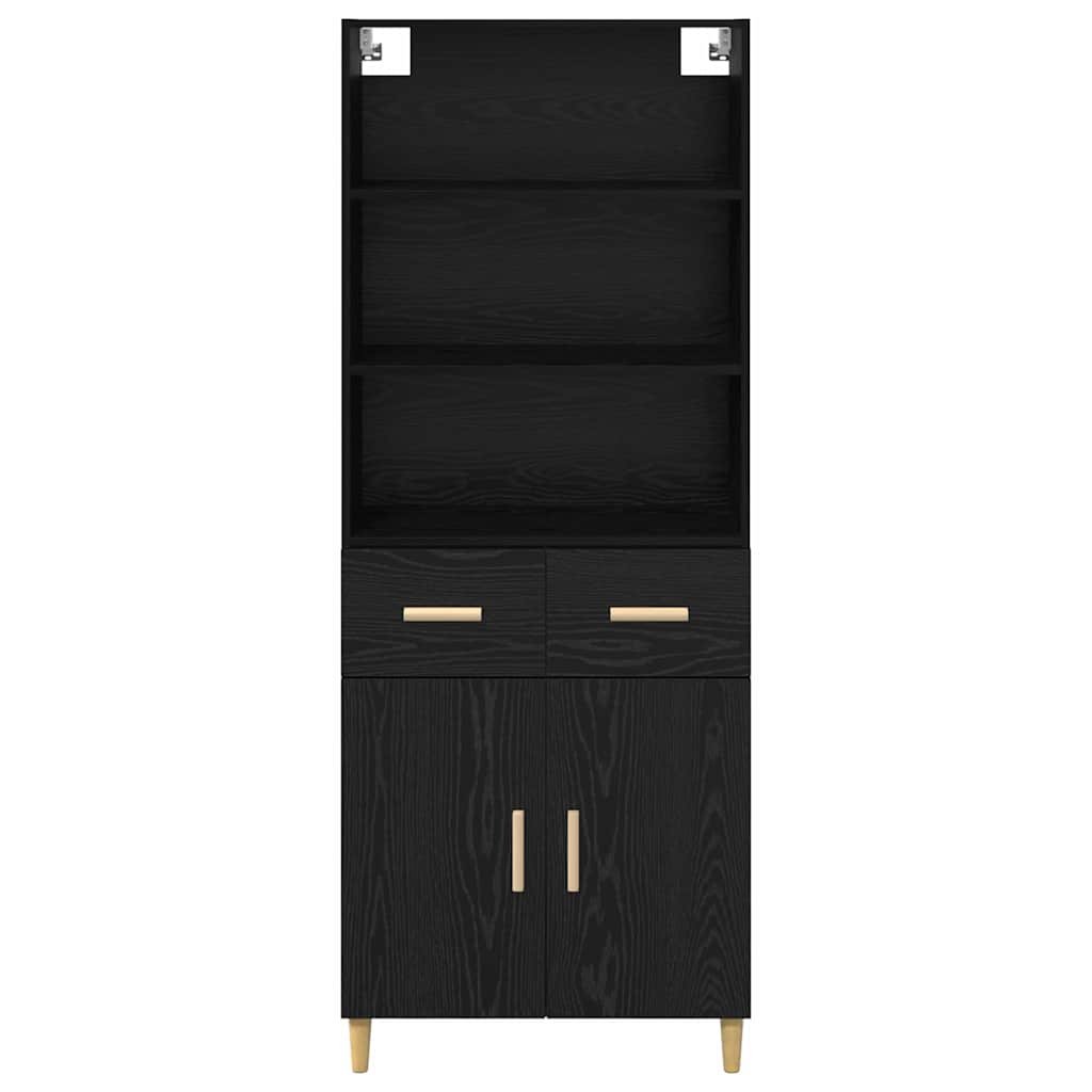 Highboard Black Oak 69.5 x 32.5 x 180 cm Engineered Wood