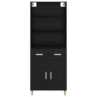 Highboard Black Oak 69.5 x 32.5 x 180 cm Engineered Wood