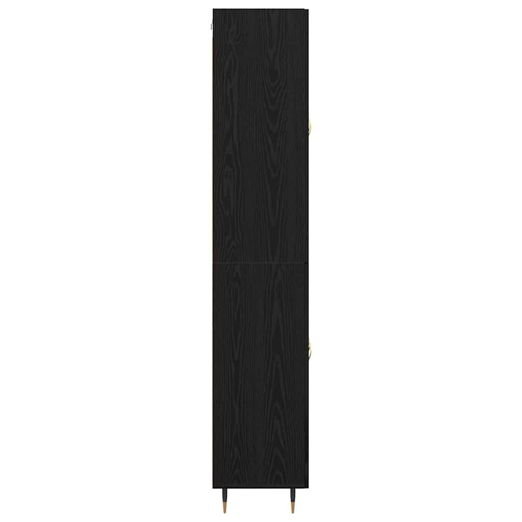 Highboard 2 pcs Black Oak Engineered Wood