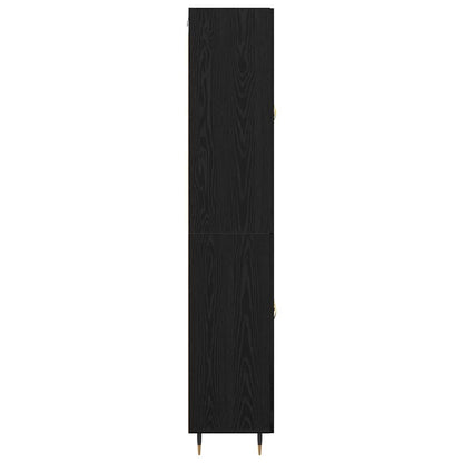 Highboard 2 pcs Black Oak Engineered Wood