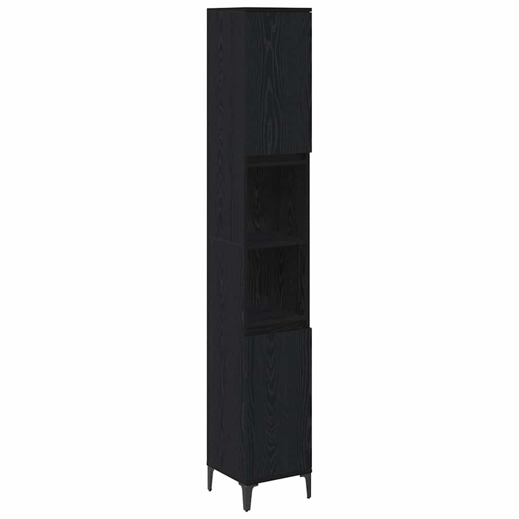 Bathroom Furniture Set 3 pcs Black oak Engineered wood