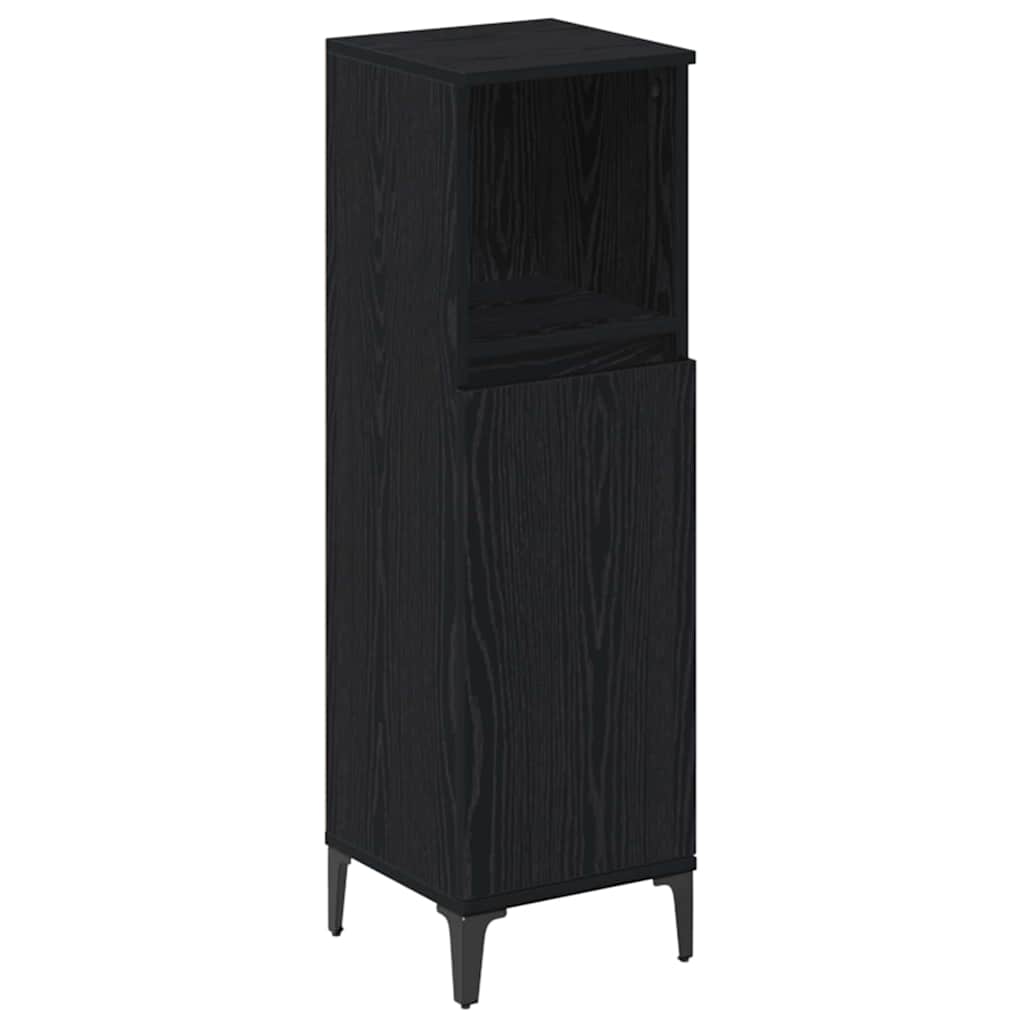 Bathroom Furniture Set 3 pcs Black oak Engineered wood