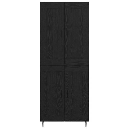 Highboard 2 pcs Black Oak Engineered Wood