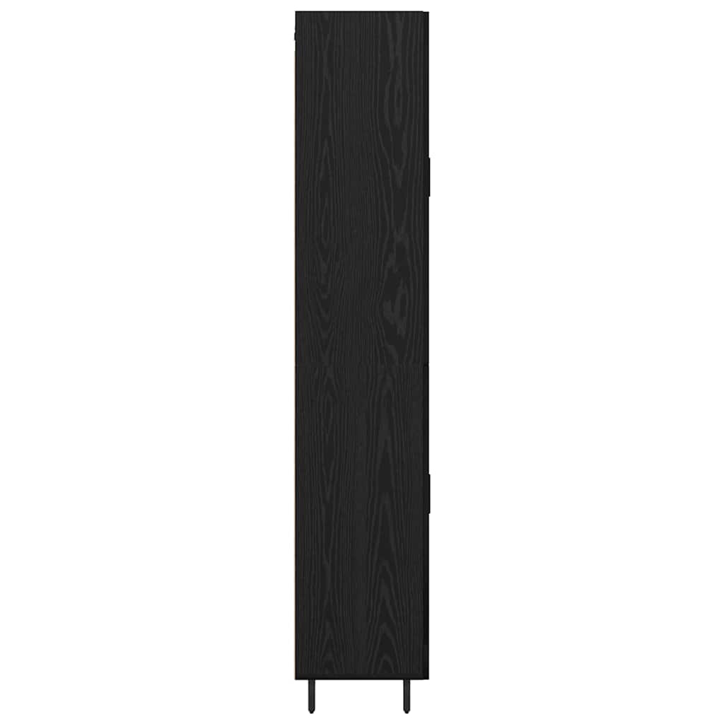 Highboard 2 pcs Black Oak Engineered Wood