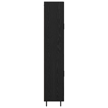 Highboard 2 pcs Black Oak Engineered Wood
