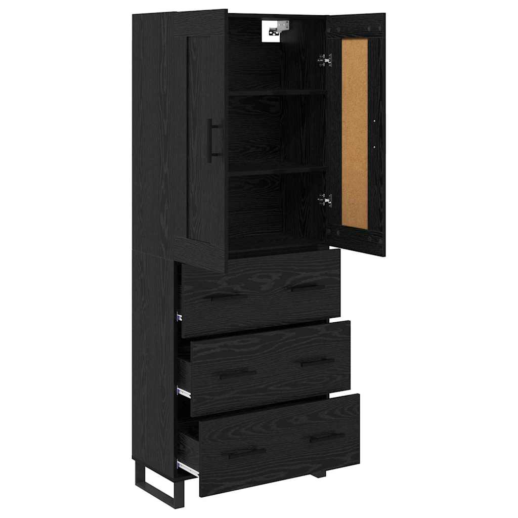 Highboard Black Oak 69.5 x 34 x 180 cm Engineered Wood