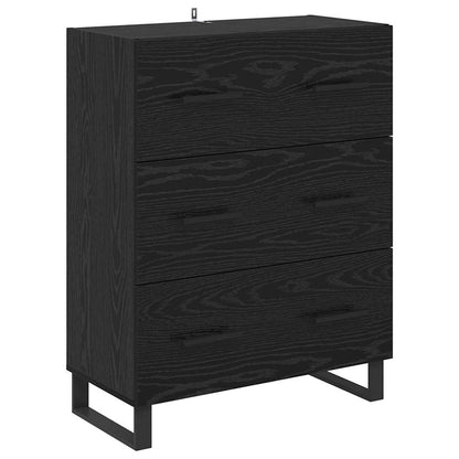 Highboard Black Oak 69.5 x 34 x 180 cm Engineered Wood