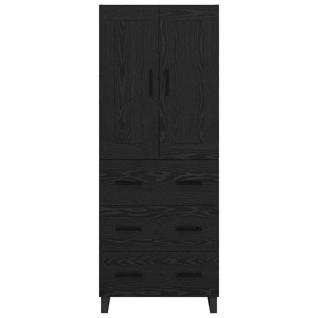 Highboard Black Oak 69.5 x 34 x 180 cm Engineered Wood
