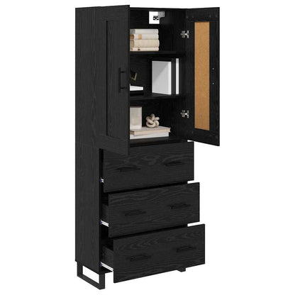 Highboard Black Oak 69.5 x 34 x 180 cm Engineered Wood