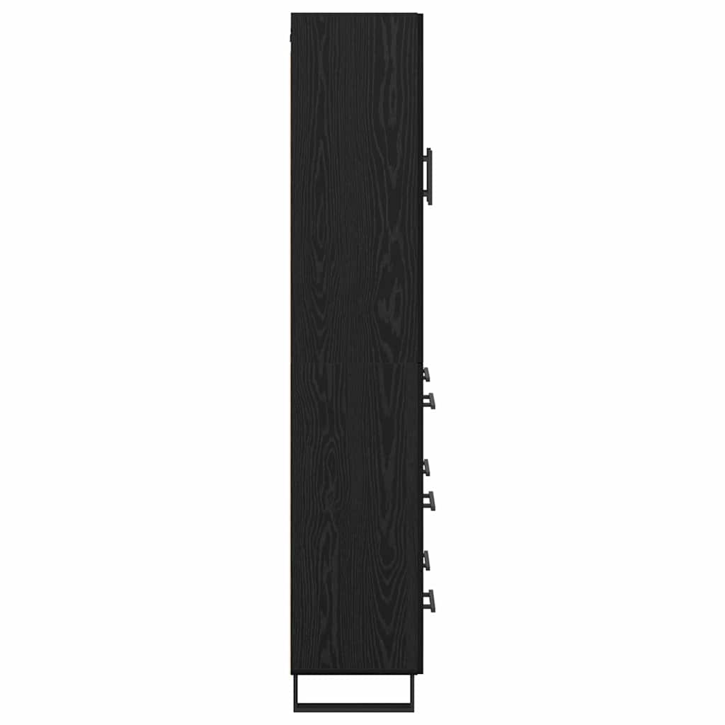 Highboard Black Oak 69.5 x 34 x 180 cm Engineered Wood