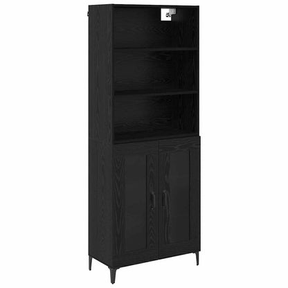 Highboard Black Oak 69.5 x 34 x 180 cm Engineered Wood