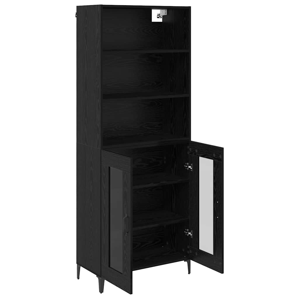Highboard Black Oak 69.5 x 34 x 180 cm Engineered Wood
