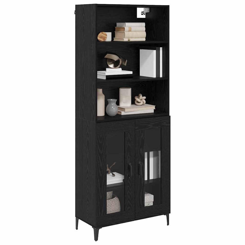 Highboard Black Oak 69.5 x 34 x 180 cm Engineered Wood