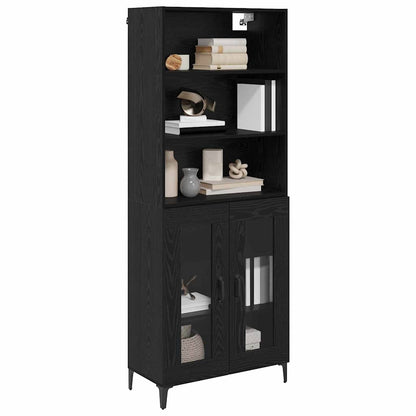 Highboard Black Oak 69.5 x 34 x 180 cm Engineered Wood