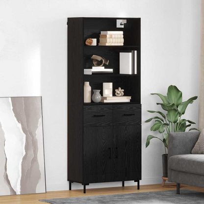 Highboard Black Oak 69.5 x 34 x 180 cm Engineered Wood