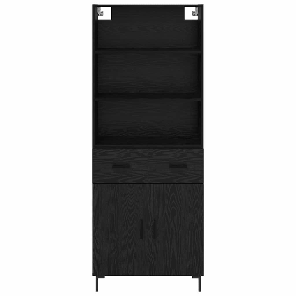 Highboard Black Oak 69.5 x 34 x 180 cm Engineered Wood