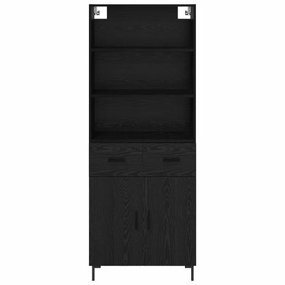 Highboard Black Oak 69.5 x 34 x 180 cm Engineered Wood