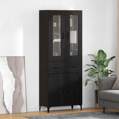 Highboard Black Oak 69.5 x 34 x 180 cm Engineered Wood