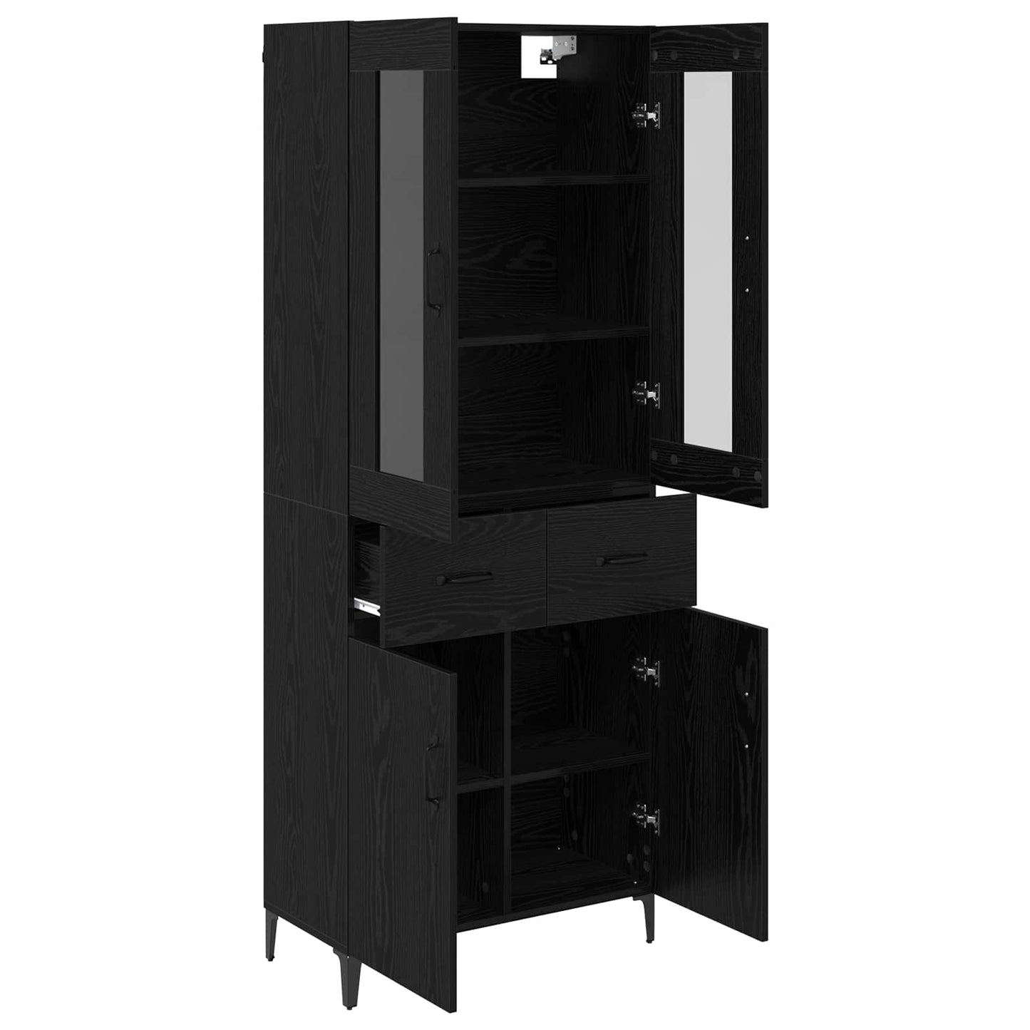 Highboard Black Oak 69.5 x 34 x 180 cm Engineered Wood