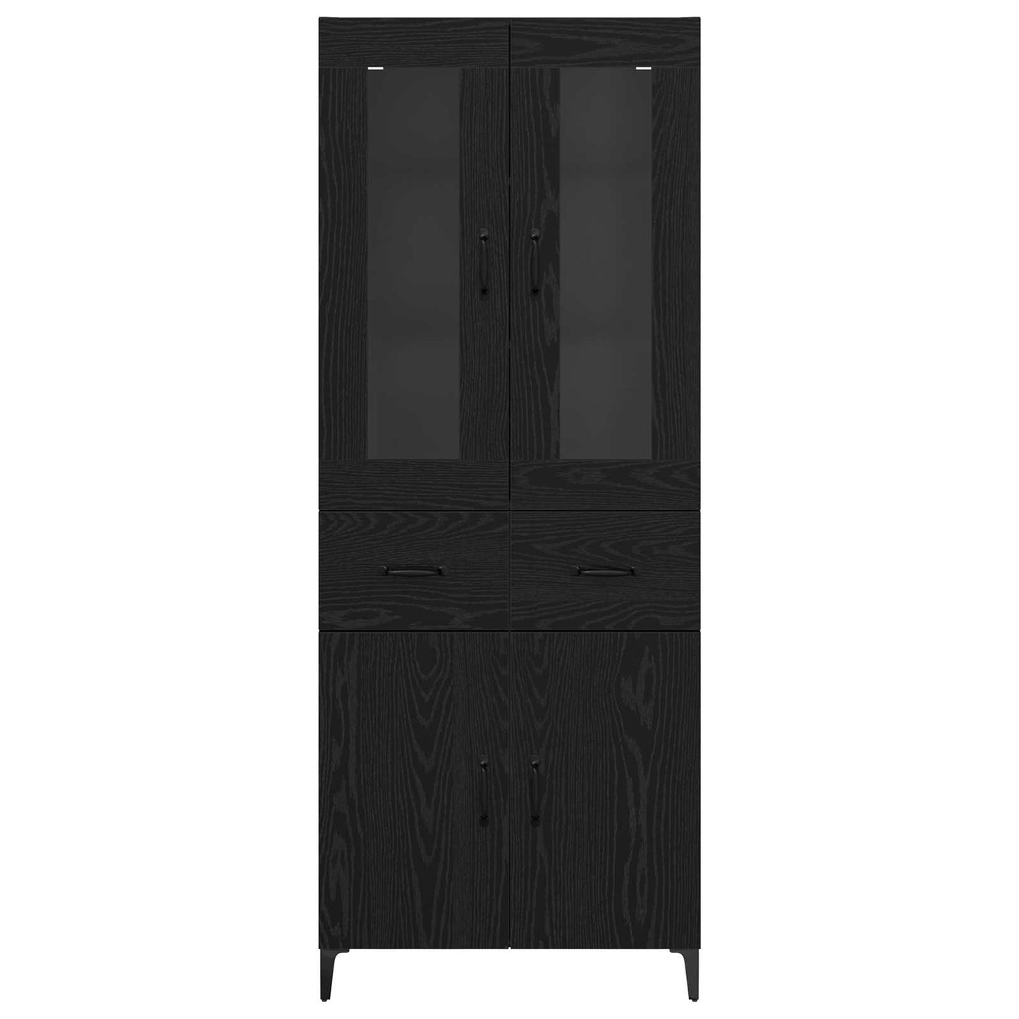 Highboard Black Oak 69.5 x 34 x 180 cm Engineered Wood