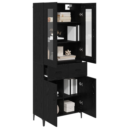 Highboard Black Oak 69.5 x 34 x 180 cm Engineered Wood