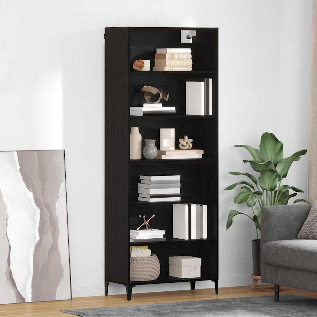 Highboard Black Oak 69.5 x 34 x 180 cm Engineered Wood