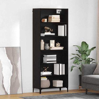 Highboard Black Oak 69.5 x 34 x 180 cm Engineered Wood