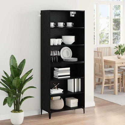 Highboard Black Oak 69.5 x 34 x 180 cm Engineered Wood