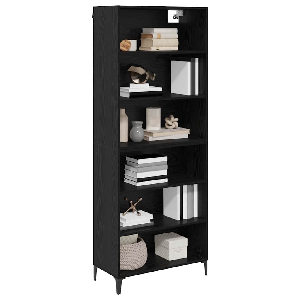 Highboard Black Oak 69.5 x 34 x 180 cm Engineered Wood