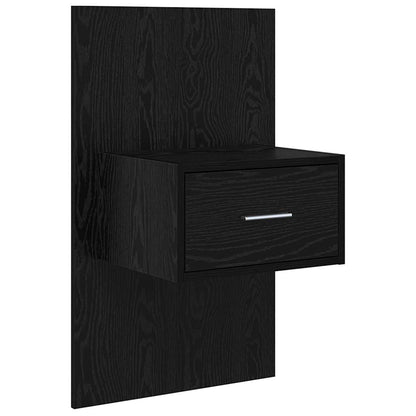 Headboard with Cabinet 3 pcs Black Oak Engineered Wood