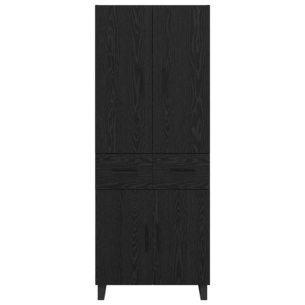 Highboard with Drawer 2 pcs Black Oak 69.5 x 34 x 180 cm