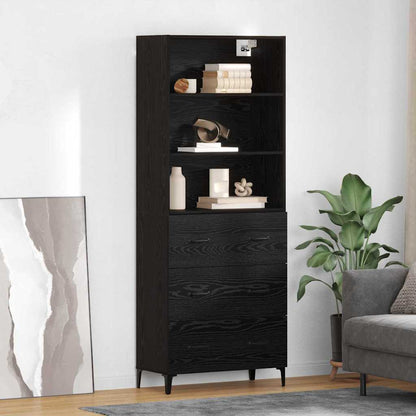 Highboard Black Oak 69.5 x 34 x 180 cm Engineered Wood