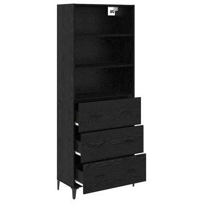 Highboard Black Oak 69.5 x 34 x 180 cm Engineered Wood