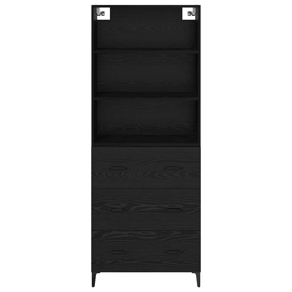 Highboard Black Oak 69.5 x 34 x 180 cm Engineered Wood