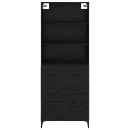 Highboard Black Oak 69.5 x 34 x 180 cm Engineered Wood