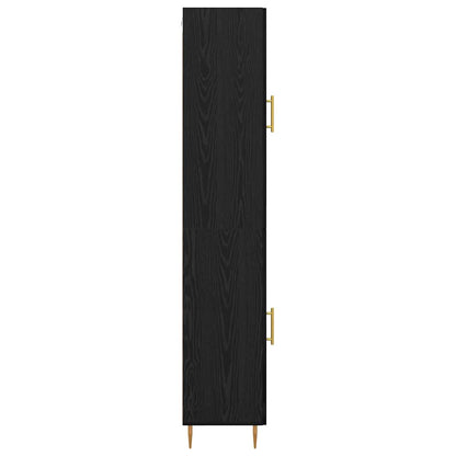 Highboard 2 pcs Black Oak Glass