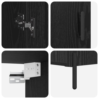 Highboard Black Oak 69.5 x 34 x 180 cm Engineered Wood