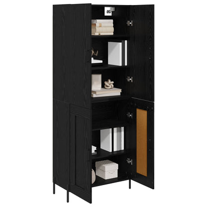 Highboard Black Oak 69.5 x 34 x 180 cm Engineered Wood