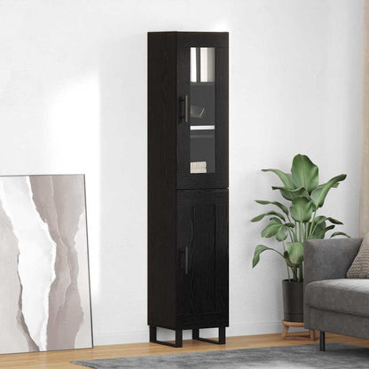 Highboard Black Oak 34.5 x 34 x 180 cm Engineered Wood
