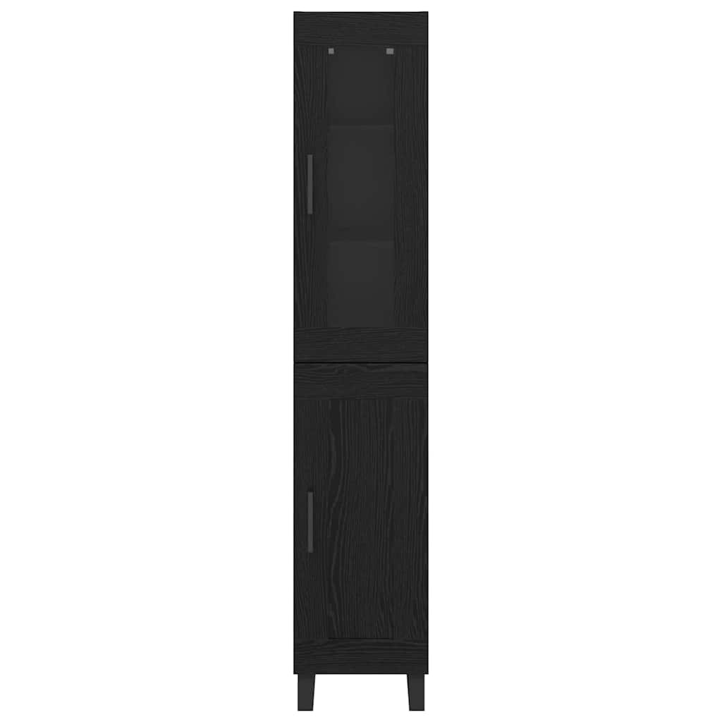 Highboard Black Oak 34.5 x 34 x 180 cm Engineered Wood