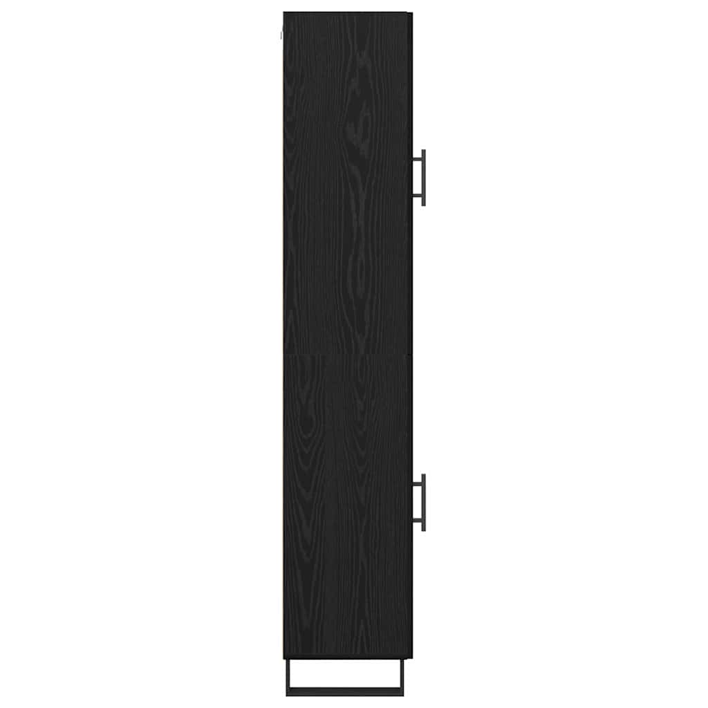 Highboard Black Oak 34.5 x 34 x 180 cm Engineered Wood