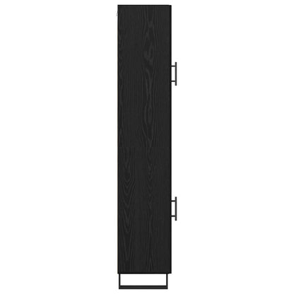 Highboard Black Oak 34.5 x 34 x 180 cm Engineered Wood