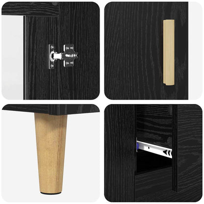 Highboard Black Oak 69.5 x 32.5 x 180 cm Engineered Wood