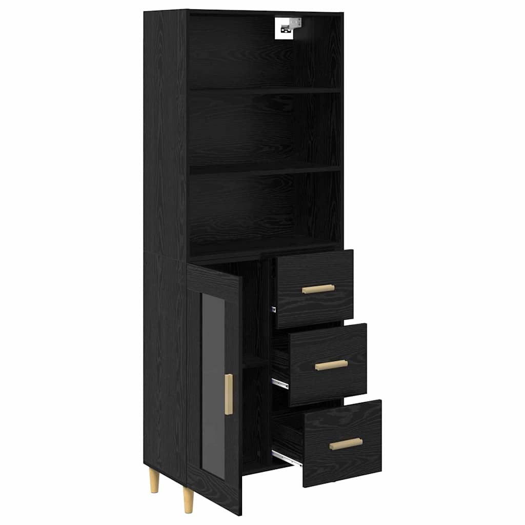 Highboard Black Oak 69.5 x 32.5 x 180 cm Engineered Wood