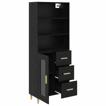 Highboard Black Oak 69.5 x 32.5 x 180 cm Engineered Wood